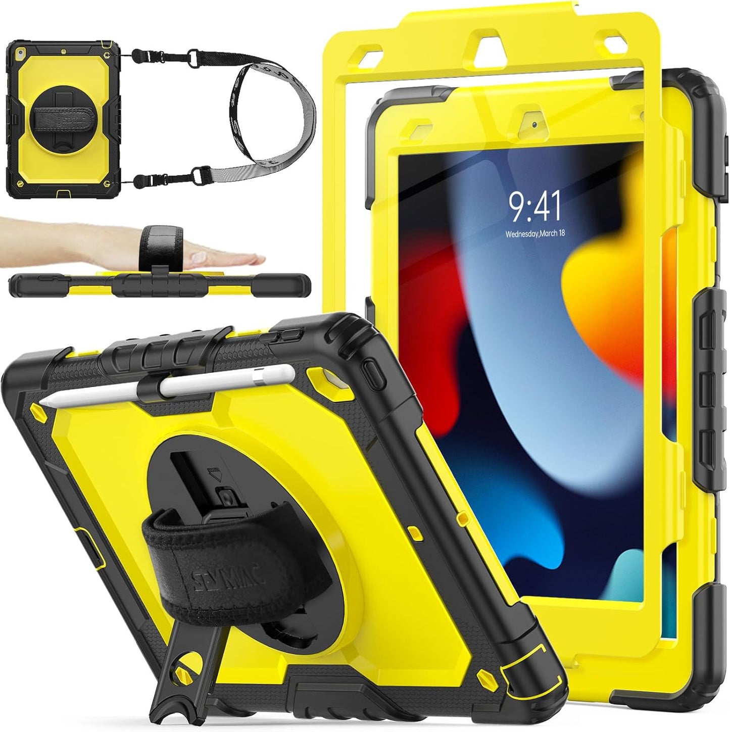 Shockproof Case for iPad 9th/8th/7th Gen 10.2ft' with Stand