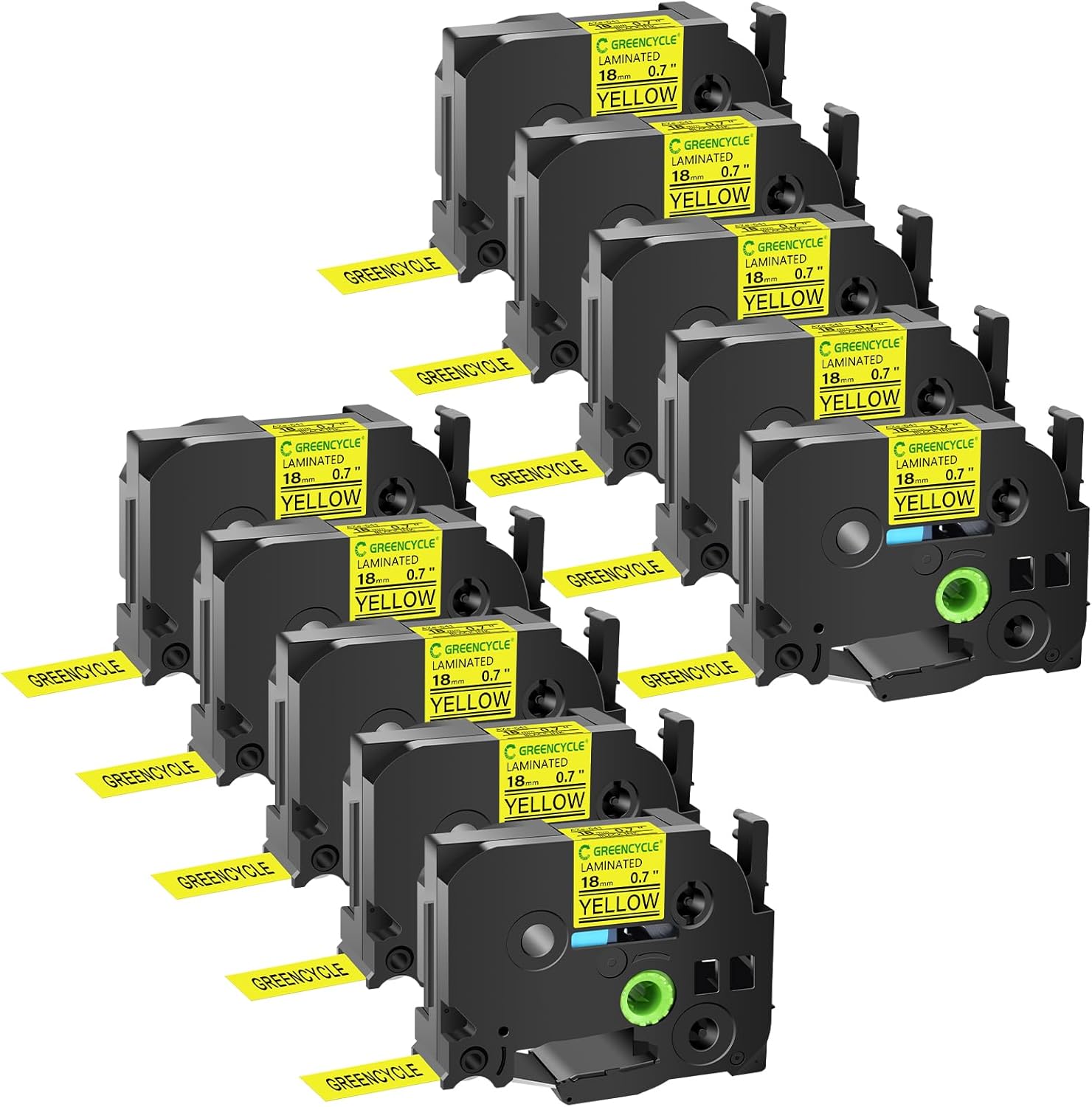 GREENCYCLE 10 Pack Compatible TZe-641 Black on Yellow Tape