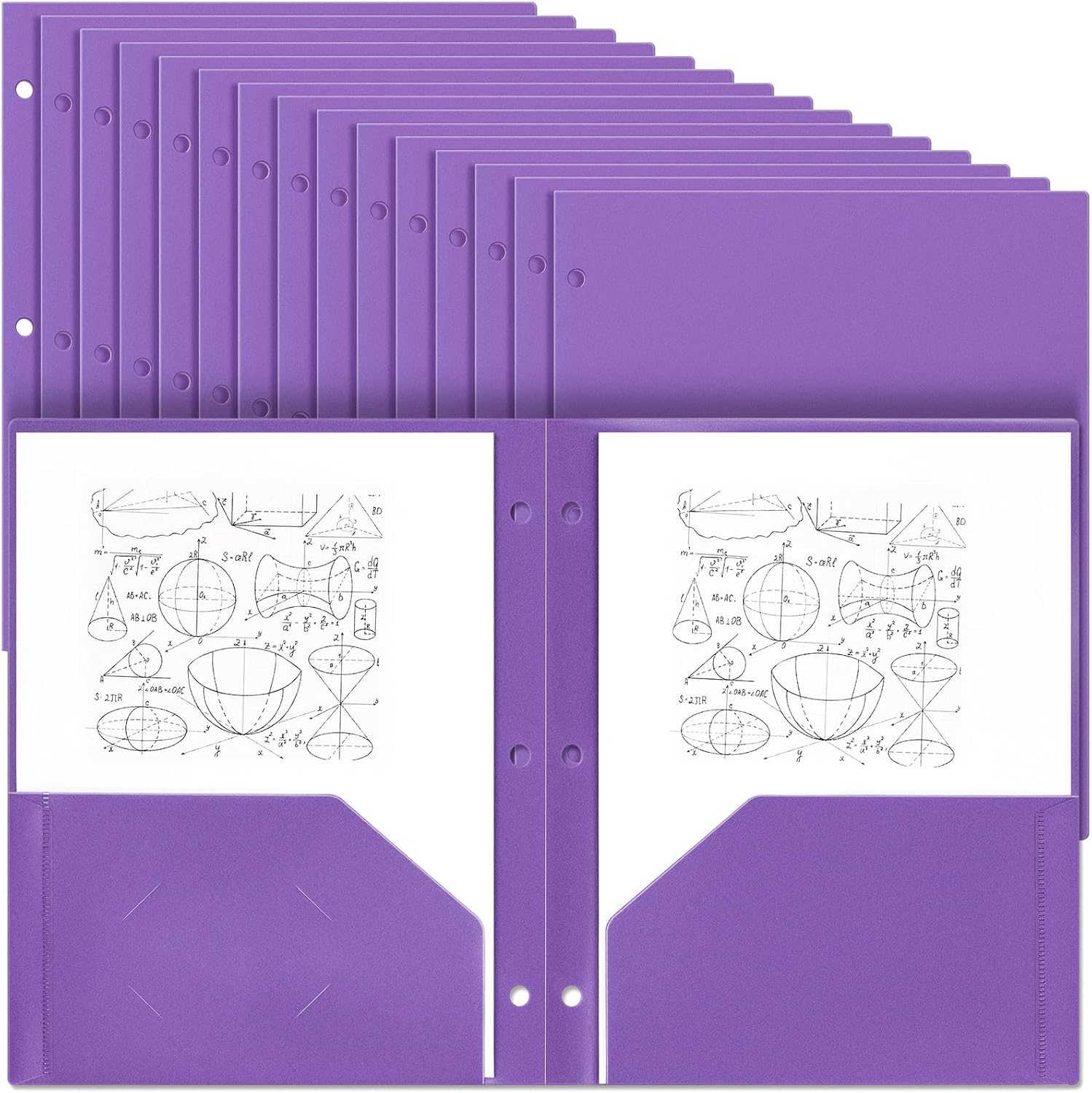 Yeaqee 50 Pcs Plastic Folders with Pockets for Organizing