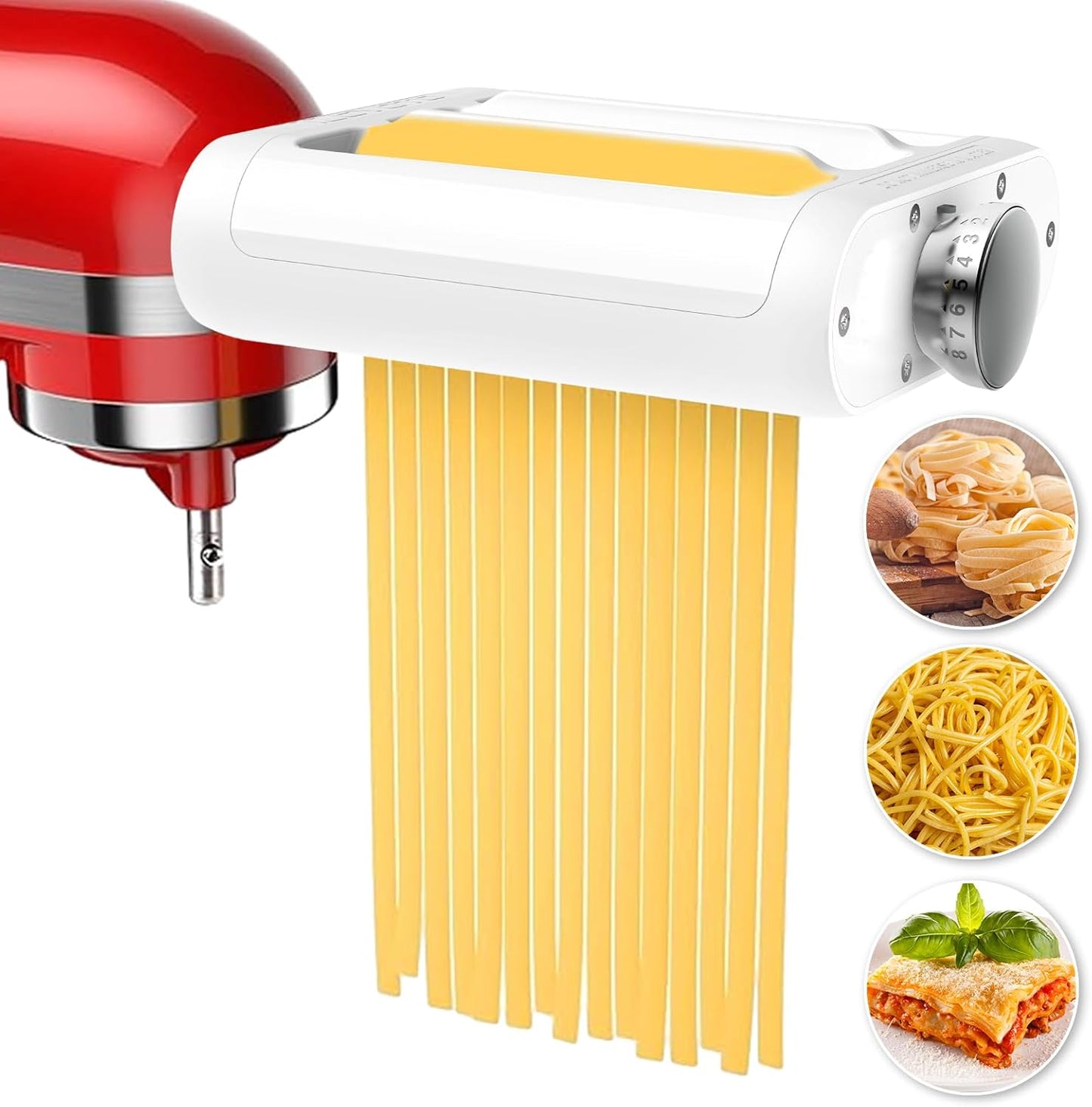 Electric 3-in-1 Pasta Maker Attachment for KitchenAid - Homemade Fresh Pasta