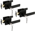 Matte Black Keyed Entry Door Lever - Reversible Zinc Alloy Lock