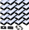 Black 20 Pack 6.6ft LED Aluminum Track Diffusers Housing - Bulk