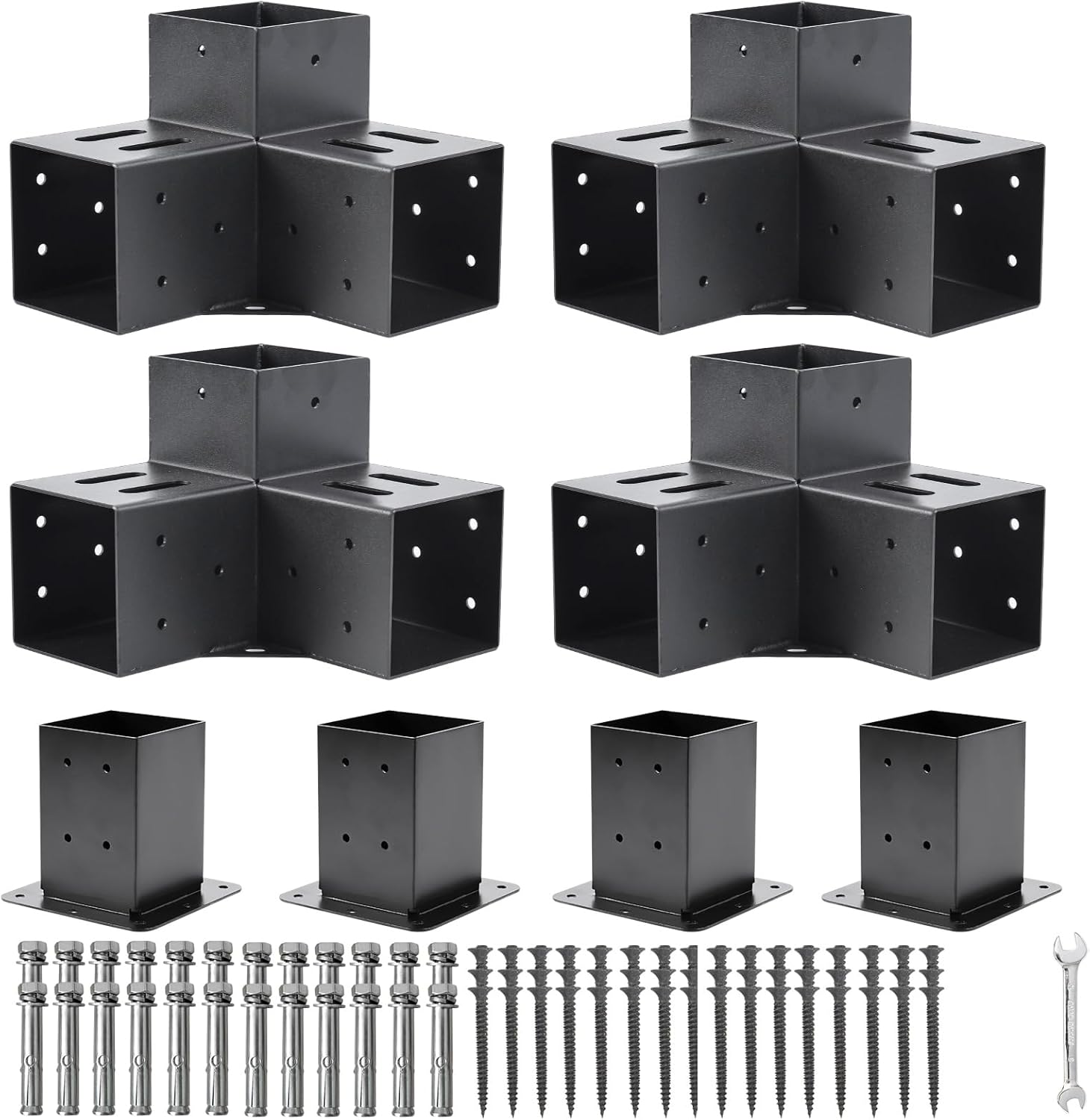 4 Pcs 4x4 Pergola Brackets for DIY Pergola Kit Support