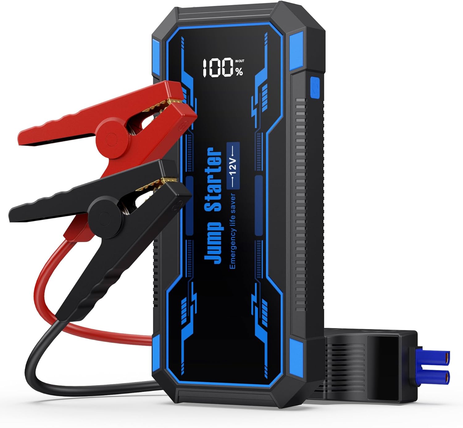 6000A Car Jump Starter Portable with LCD Display and Flashlight