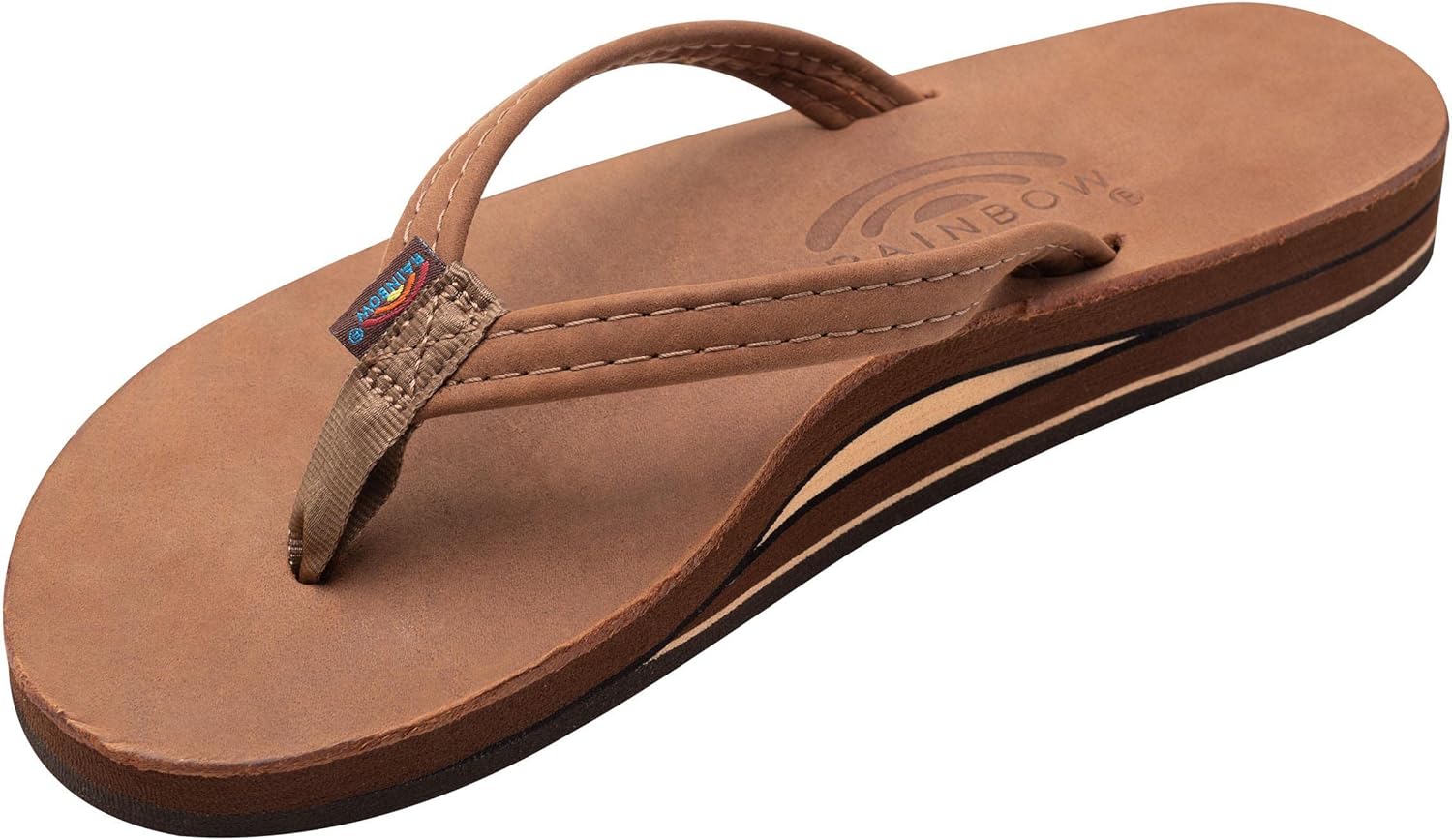 Rainbow Sandals Women's Double Layer Narrow Strap Leather Sandals