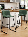 Stylish 26 Inch Faux Leather Bar Stools Set of 2 for Modern Spaces