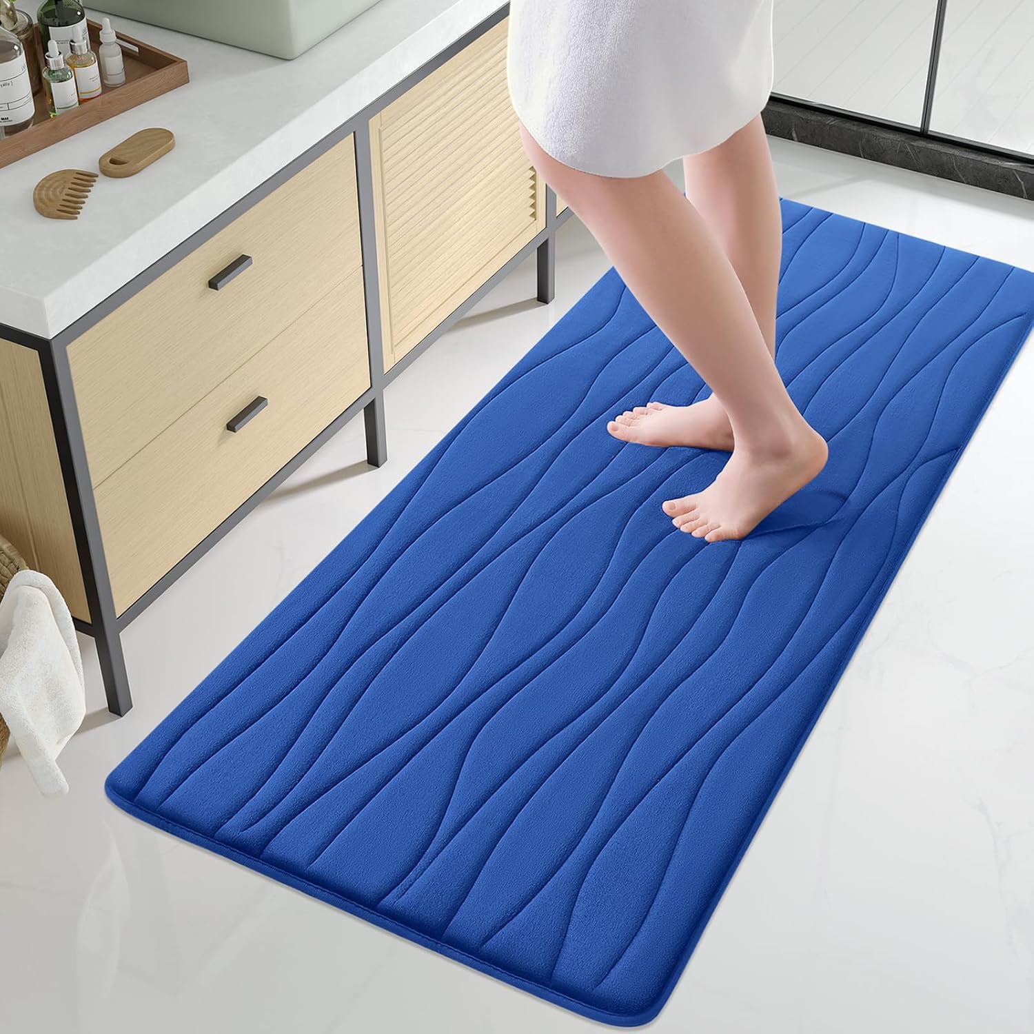 Buganda Memory Foam Bathroom Rug Mat 70x24, Ultra Soft & Absorbent