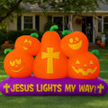 Chivao 5 ft Christian Inflatable Pumpkins Decoration - LED Yard Light