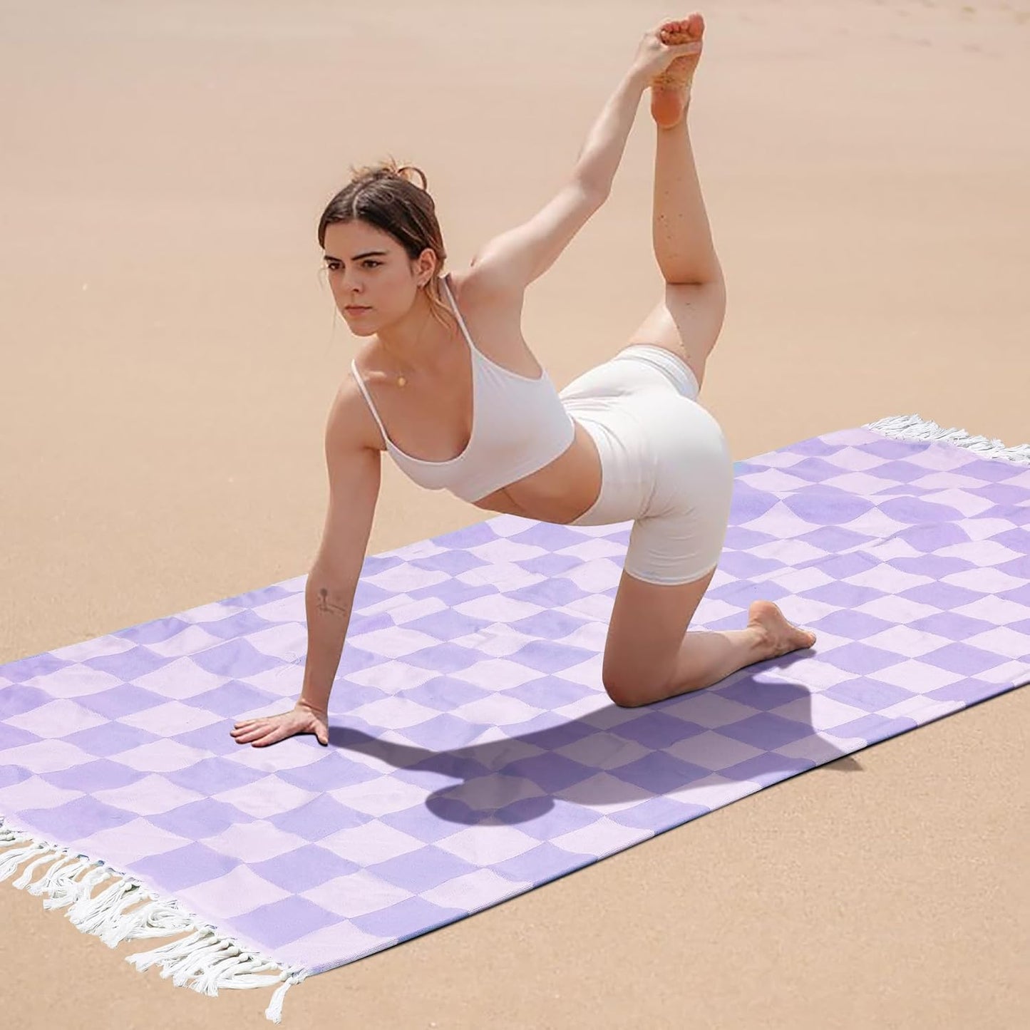 Lightweight Yoga Blanket Purple Genovega