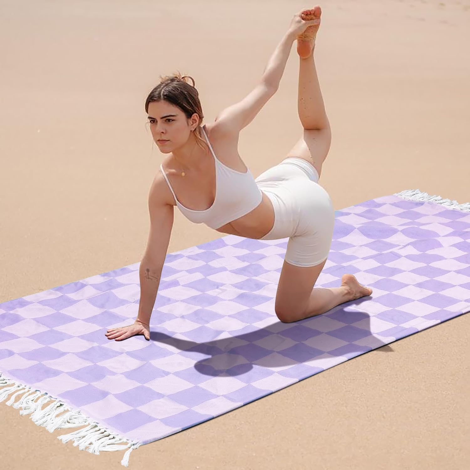 Lightweight Yoga Blanket Purple Genovega