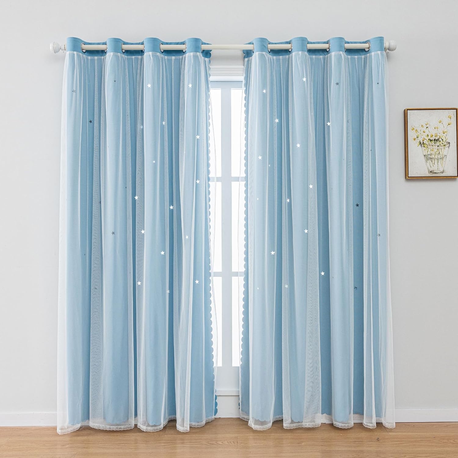 FANLI Star Blackout Curtains for Kids Room - Elegant Design