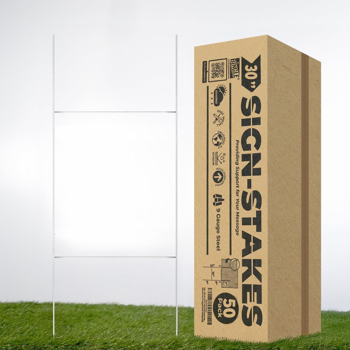 Heavy Duty Metal H-Stakes for Yard Signs - Pack of 50 Stakes