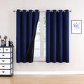 100% Blackout Curtains for Bedroom - Navy Blue 2 Panel Set
