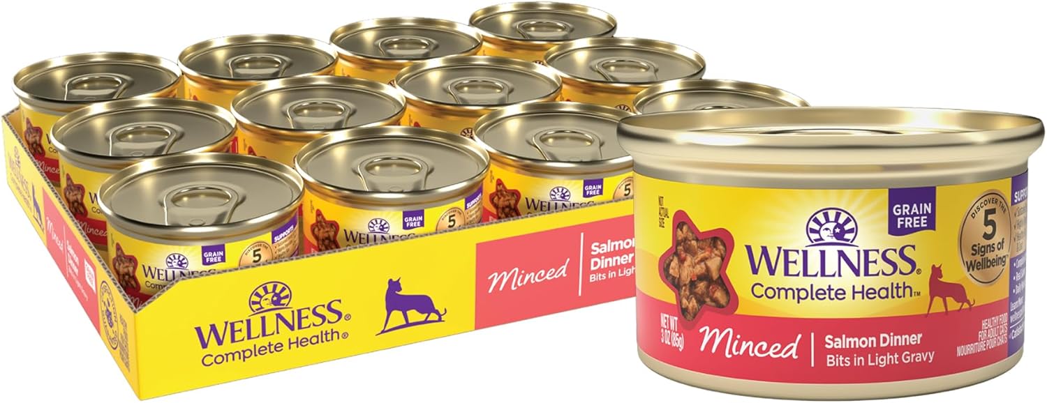 Wellness Complete Health Minced Salmon Wet Cat Food for Adults
