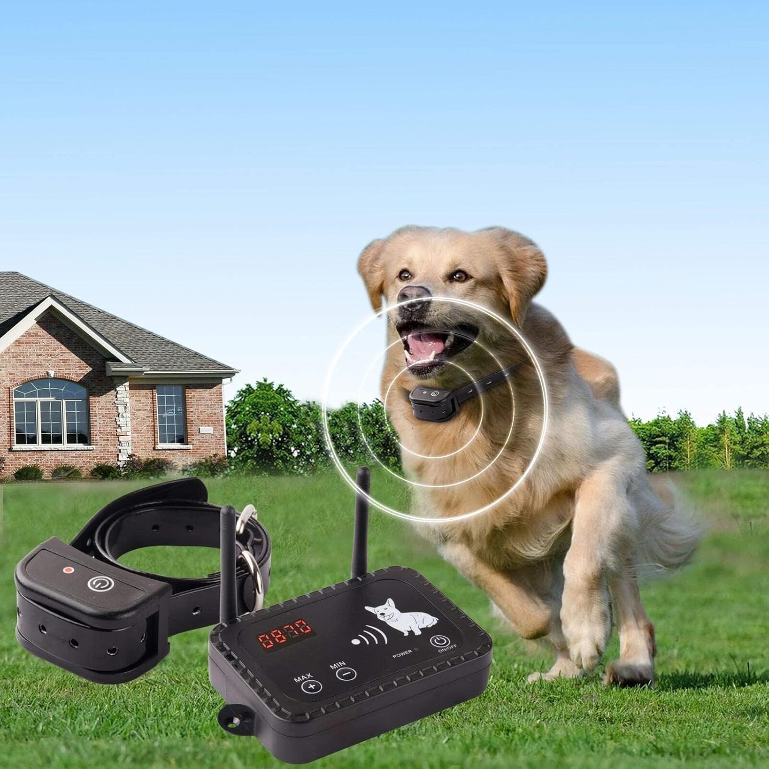Wireless Dog Fence System with Adjustable Control Range Up to 990 Feet
