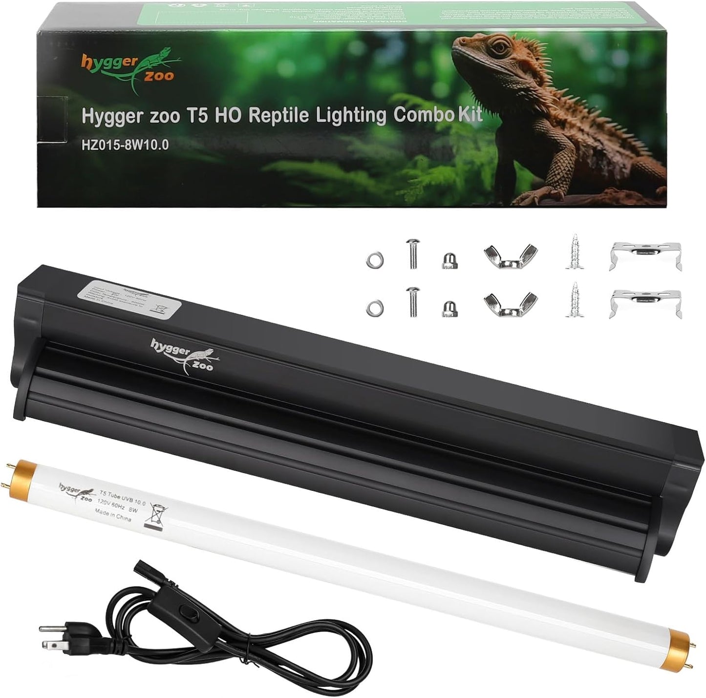 T5 UVB Reptile Light Fixture for Bearded Dragons and Turtles