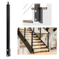 Muzata Black Side Mount Stair Cable Railing Post 36 in - Universal Fit