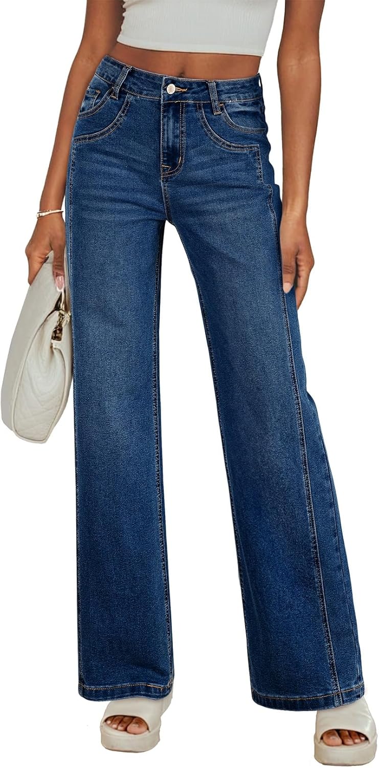 Sidefeel Women's High Waisted Wide Leg Jeans for Trendy Style