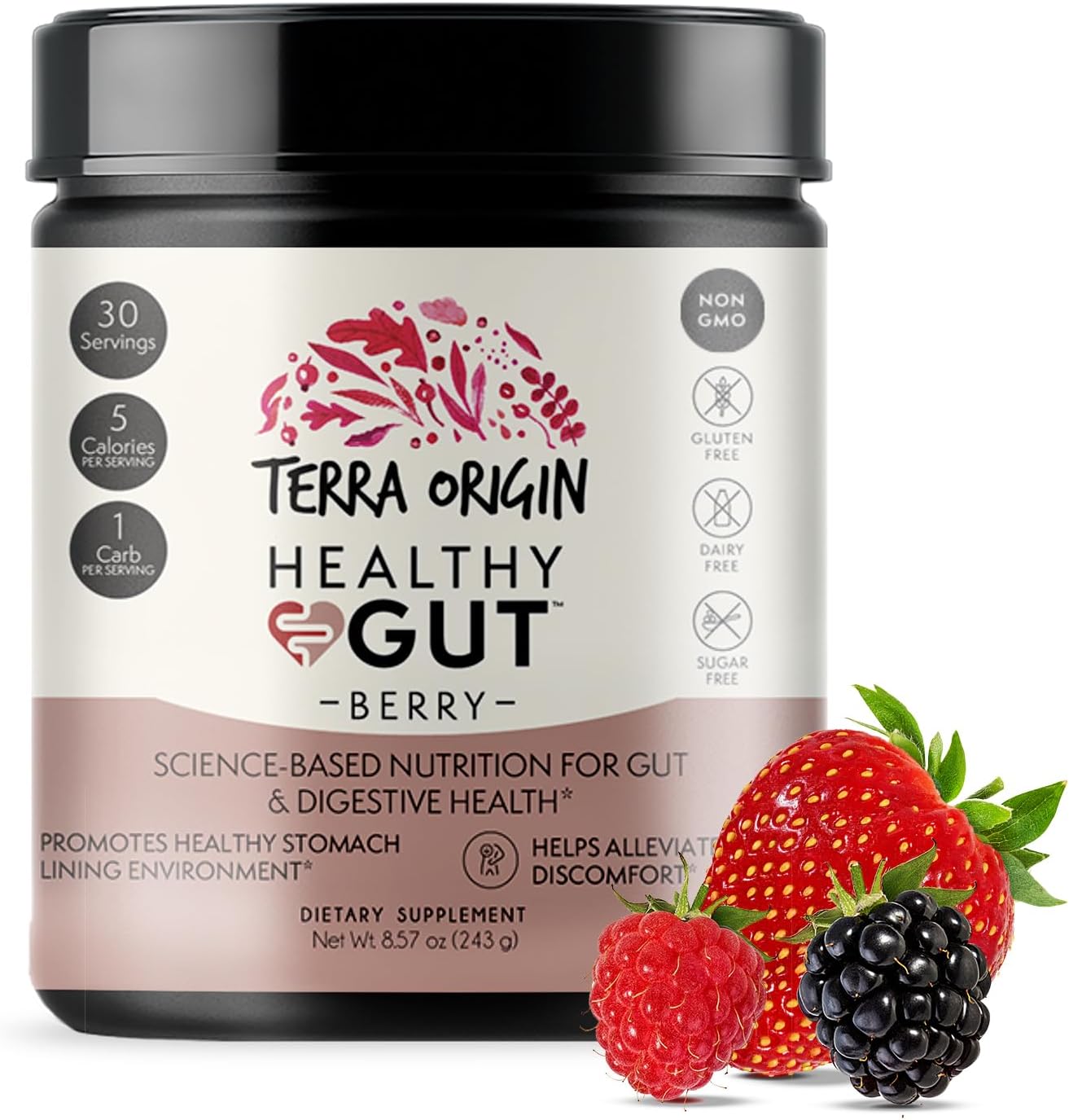 Healthy Gut Powder for Digestive Health and Comfort - Berry Flavor
