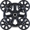Winjet 15 in Universal Hubcaps Set of 4 - Black Lacquer Wheel Covers