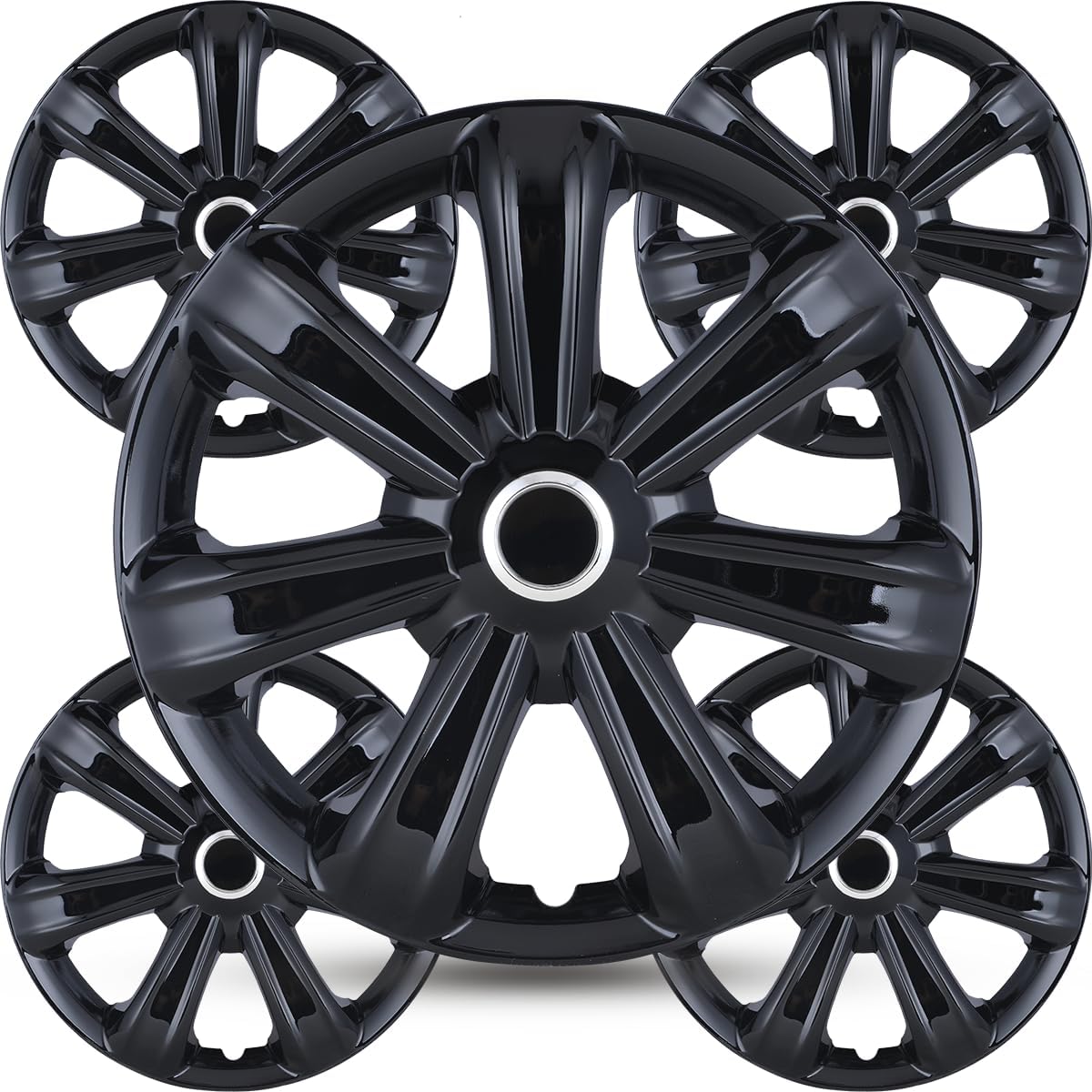 Winjet 15 Inch Universal Hubcaps Set of 4 for Iron Wheels