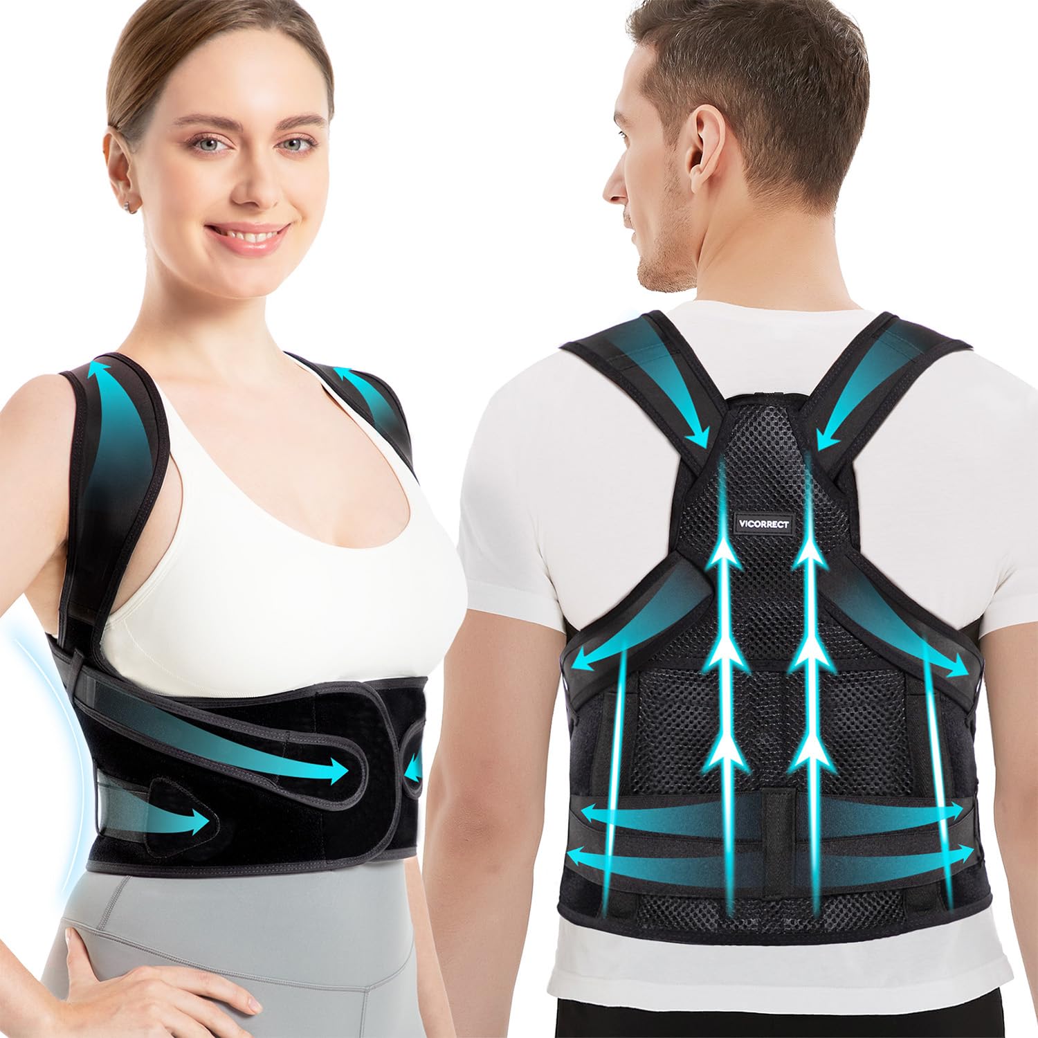Vicorrect Posture Corrector for Women: Adjustable Back Support