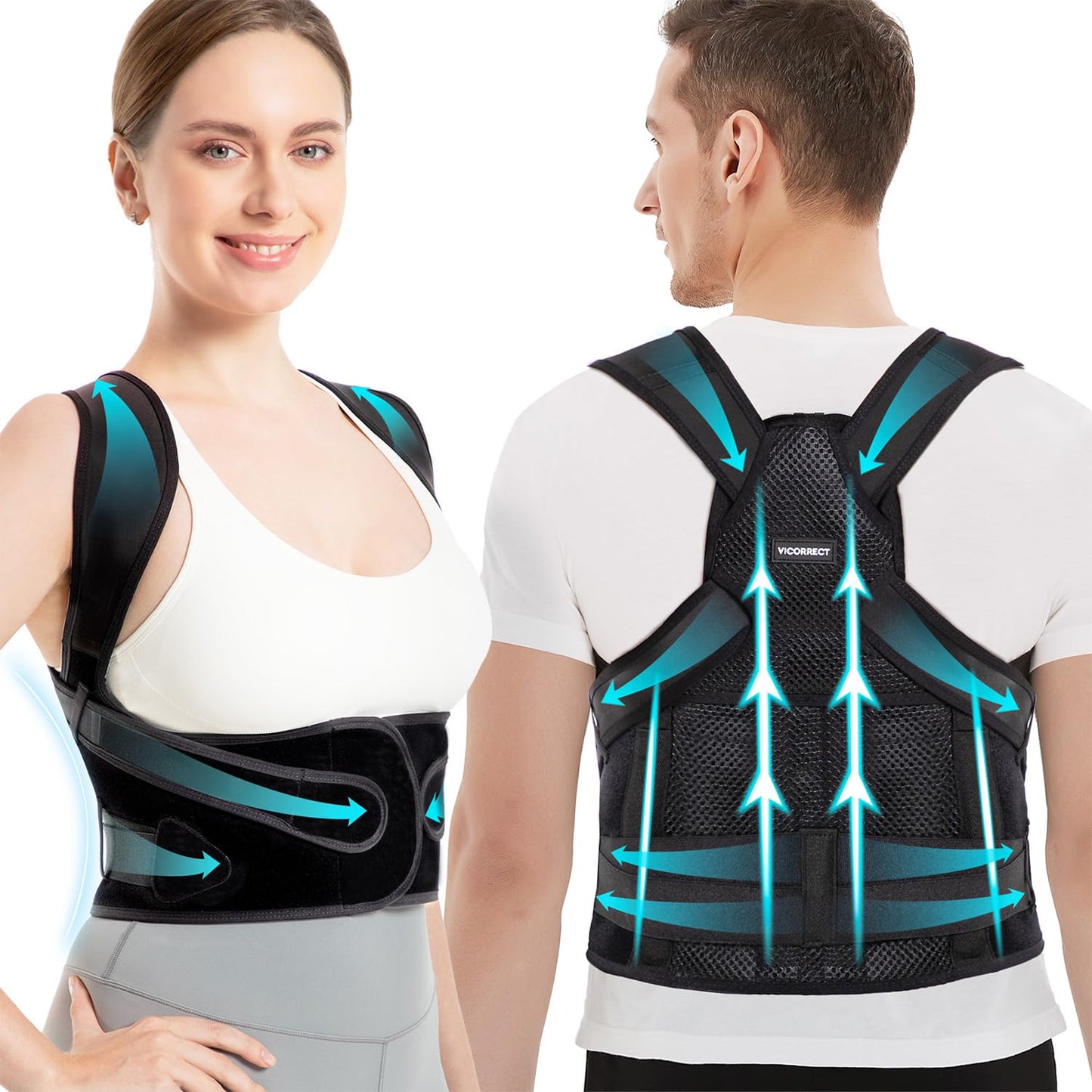 Vicorrect Posture Corrector for Men and Women - Back Brace Support