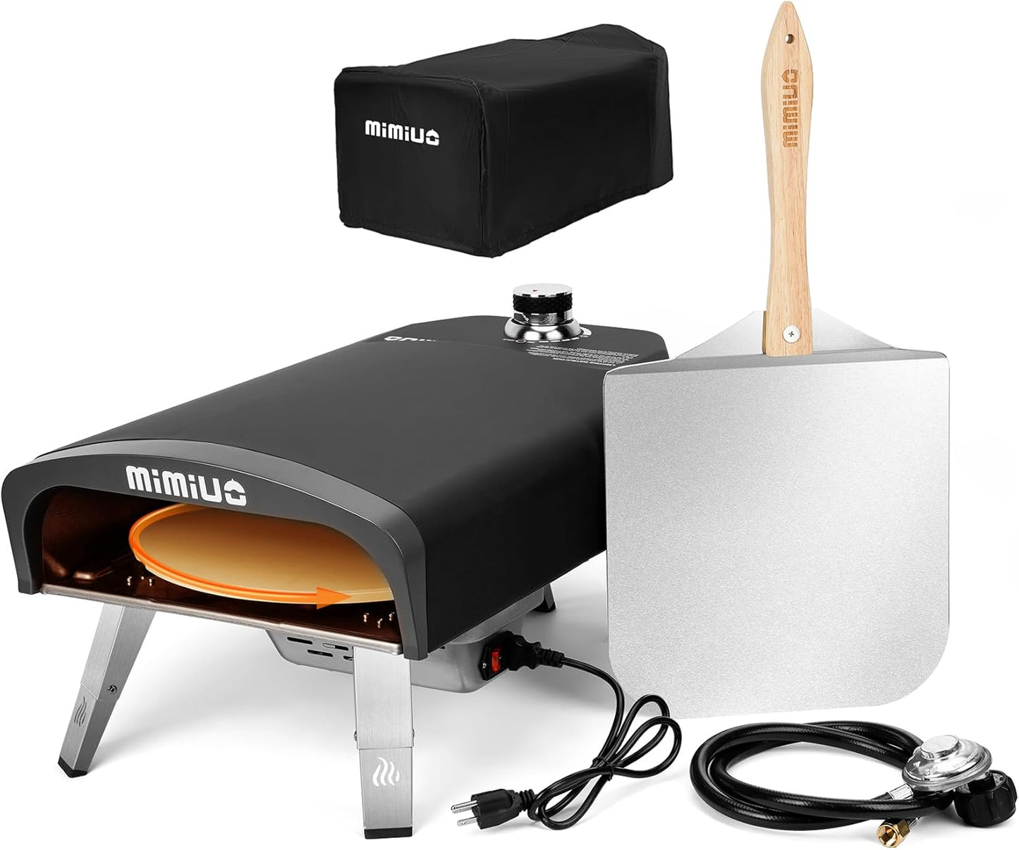 Mimiuo Outdoor Gas Pizza Oven with Automatic Rotating Stone
