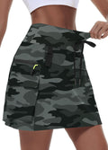 Women's Hiking Cargo Skort Skirt High Waisted - Quick Dry Comfort long