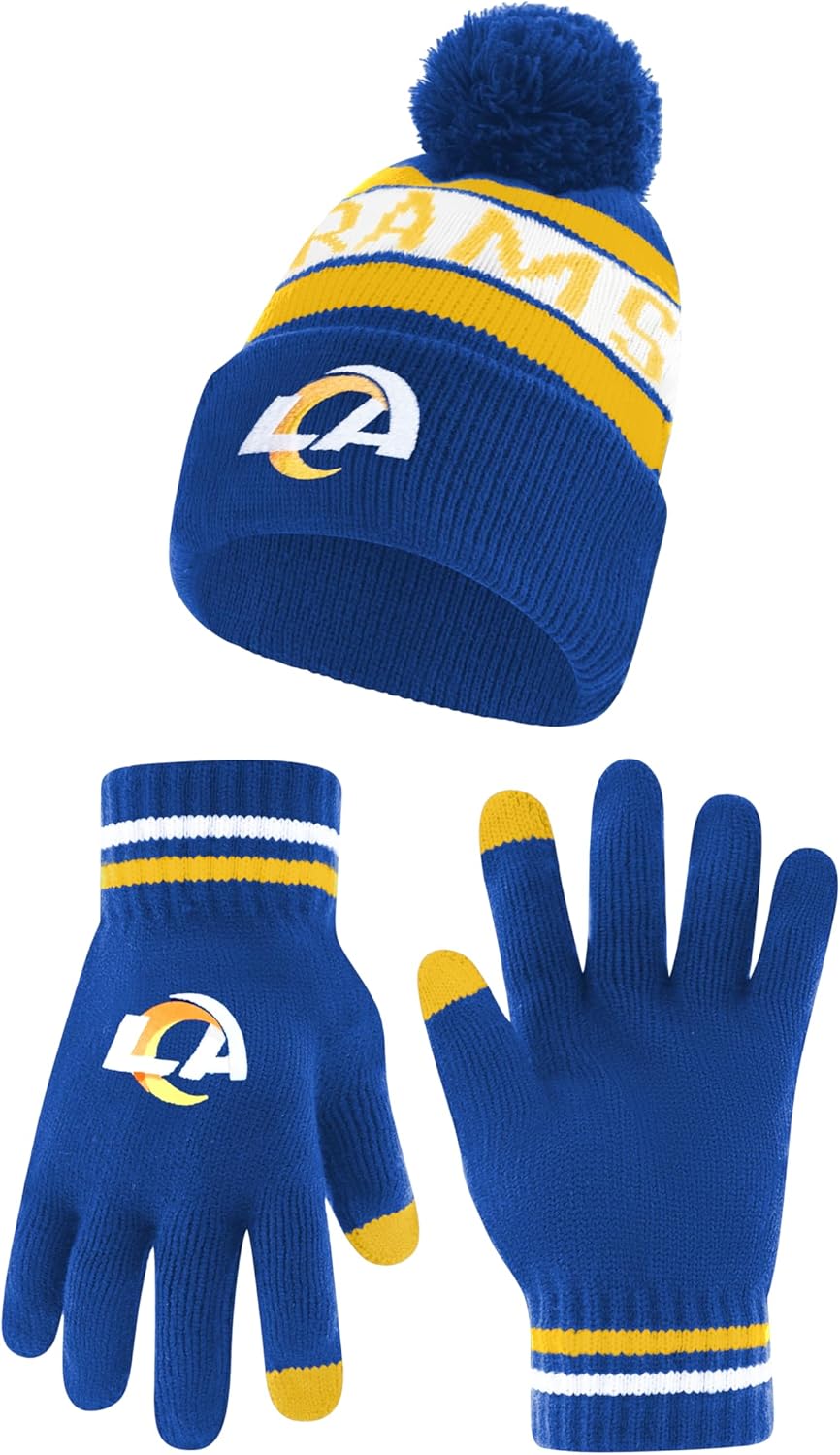 Ultra Game NFL Official Super Soft Winter Beanie and Gloves Set