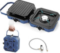 Camping Stove with 2 Burner Griddle & Grates - Portable 16,000 BTU