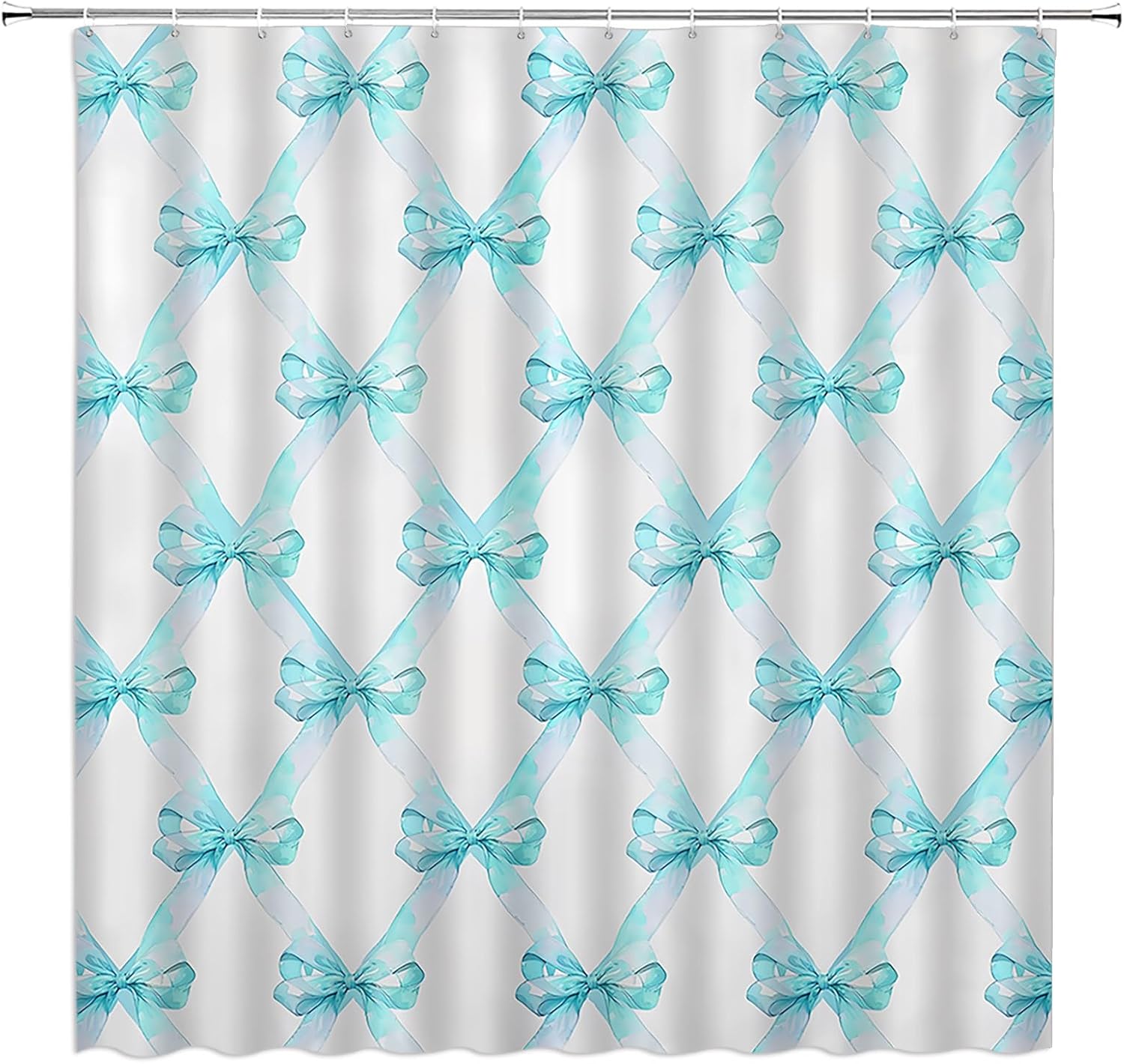 Princess Style Teal Bow Shower Curtain - Aesthetic Chic