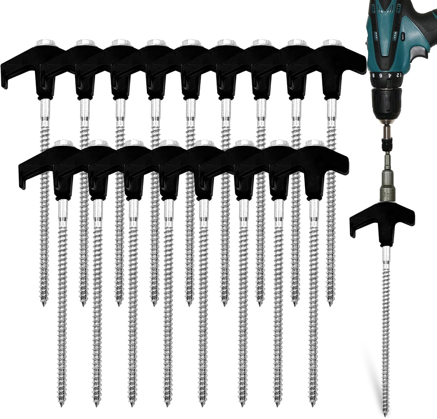 20-Pack Heavy Duty Tent Stakes for Secure Outdoor Setup