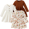 Girls Dresses Toddler Girls Dress 3-Pack Casual Party Skater Dresses