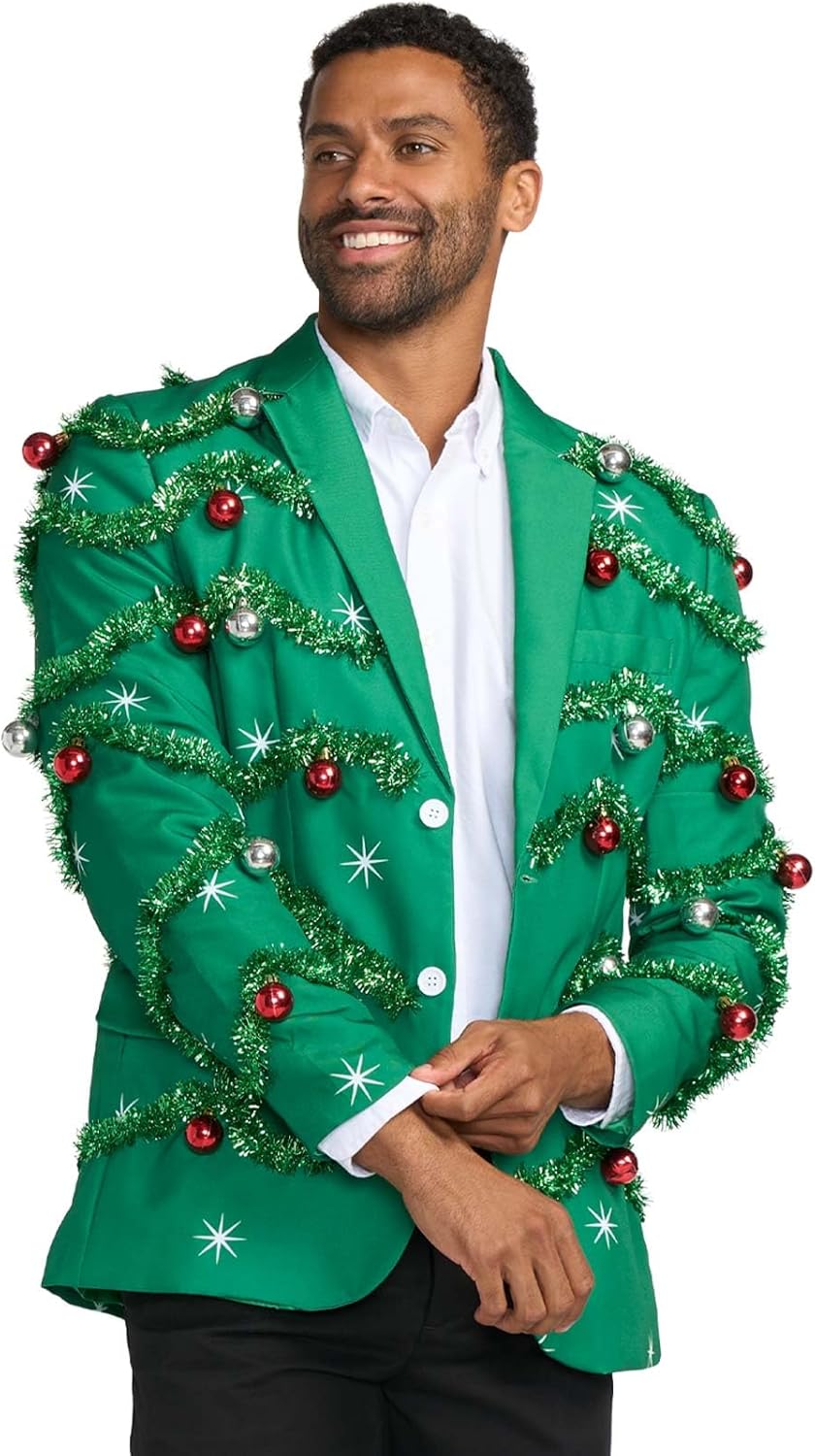 Tipsy Elves Men's Colorful Allover Sequin Blazers for Holiday Fun