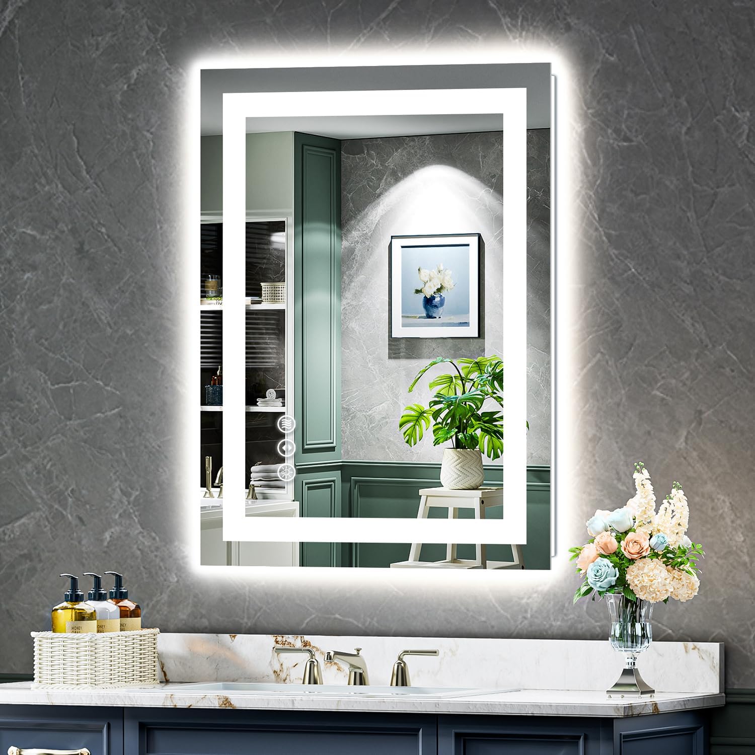 24x30 Inch LED Bathroom Mirror with Lights for Modern Spaces
