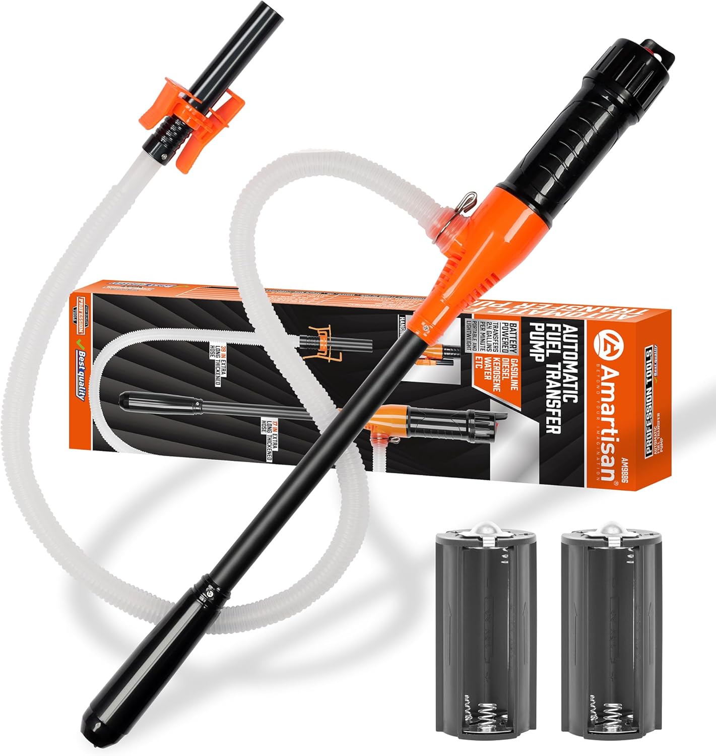 Amartisan Portable Battery Pump - 2.6 GPM Fuel Transfer