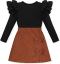 Girls Long Sleeve Ruffle Top and Plaid Skirt Set - Holiday Ready
