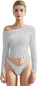 SUUKSESS Women Off Shoulder Long Sleeve Crop Top - Double Lined 4