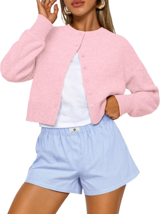 Trendy Queen Cropped Cardigan Sweaters for Women Fashion 2025