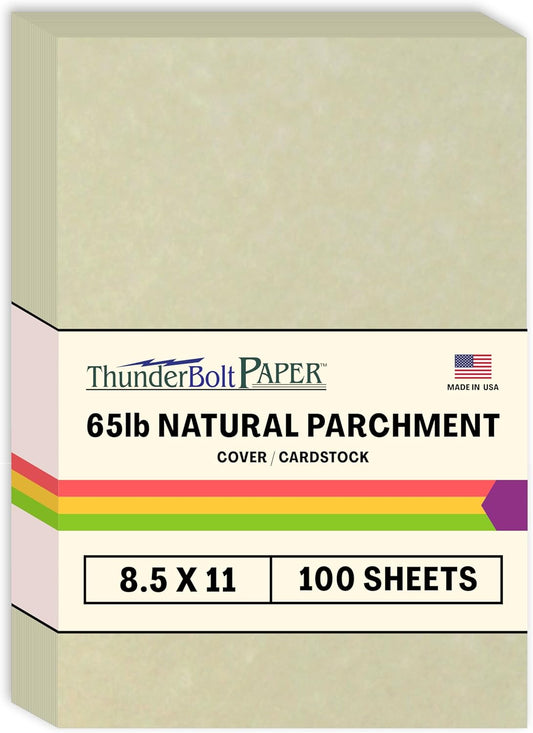 ThunderBolt Paper 100 Natural Parchment Cardstock for Crafts