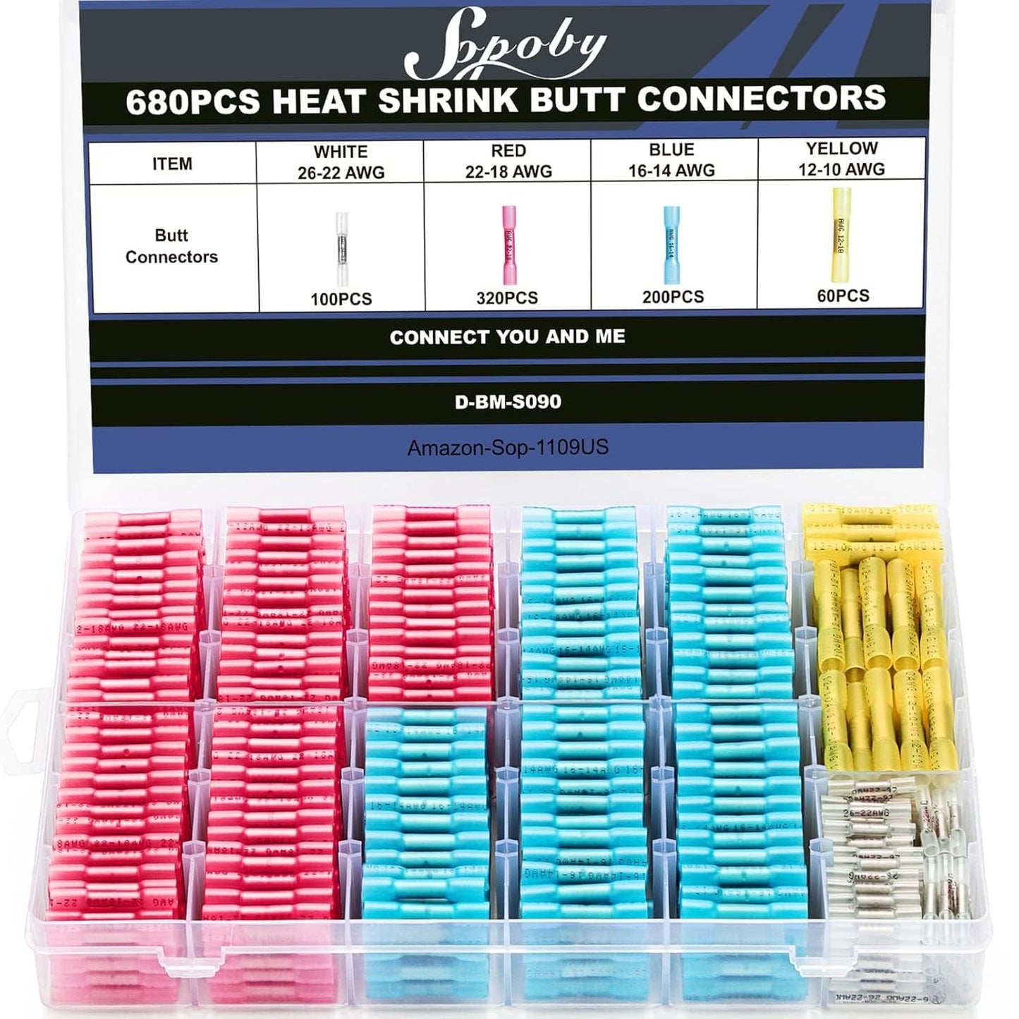 680PCS Heat Shrink Butt Connectors for Marine Grade Wiring