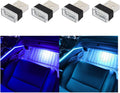 Blue & Ice Blue USB Car Ambient Lights 4 PCS - Plug-in LED Atmosphere