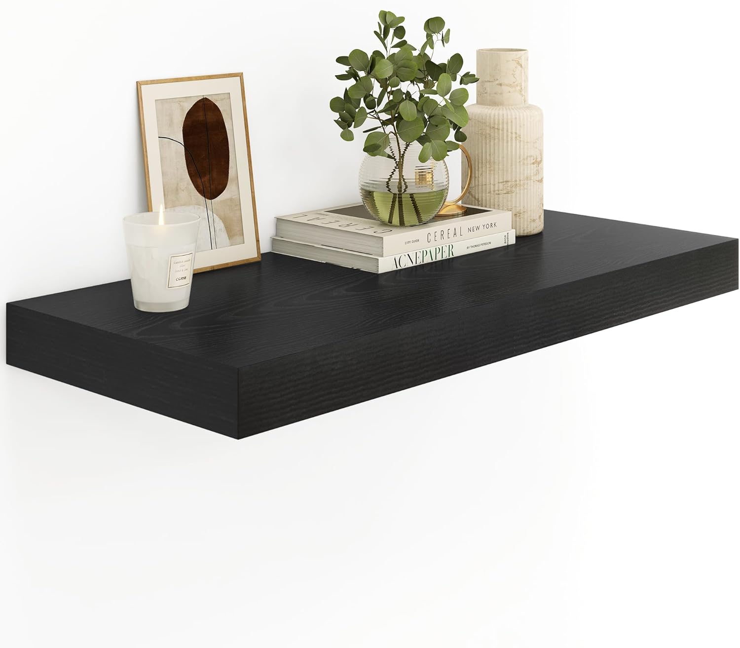 Heimlove Black Bathroom Floating Shelves for Wall Storage
