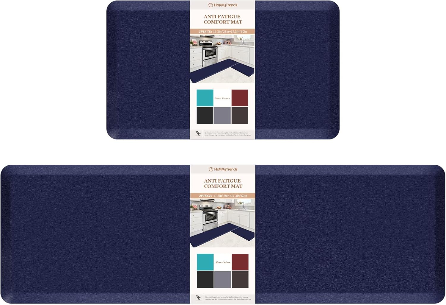 Cushioned Anti-Fatigue Kitchen Mat Set for Comfort and Style