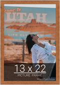 wallsthatspeak 13x22 Light Walnut Rustic Pine Picture Frame - Slim
