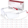 24 Pack Clear Safety Glasses Protective Eyewear - Bulk Eye Protection