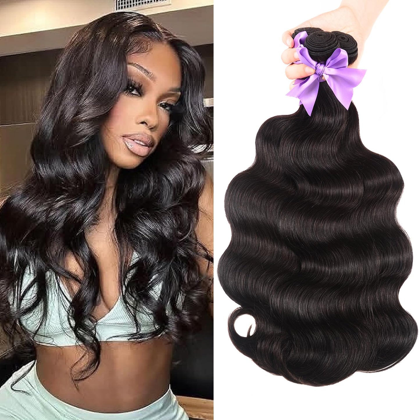 Body Wave Bundles Human Hair 20 22 24 Inch for Natural Look
