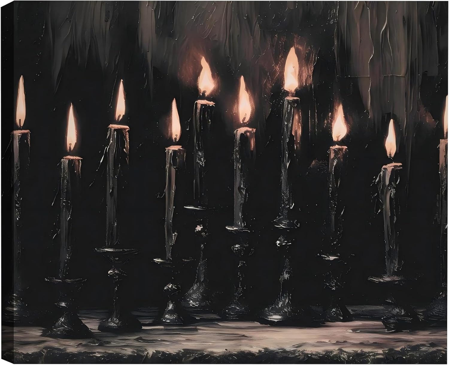 Vintage Halloween Decor Black Candles Canvas Prints for Home