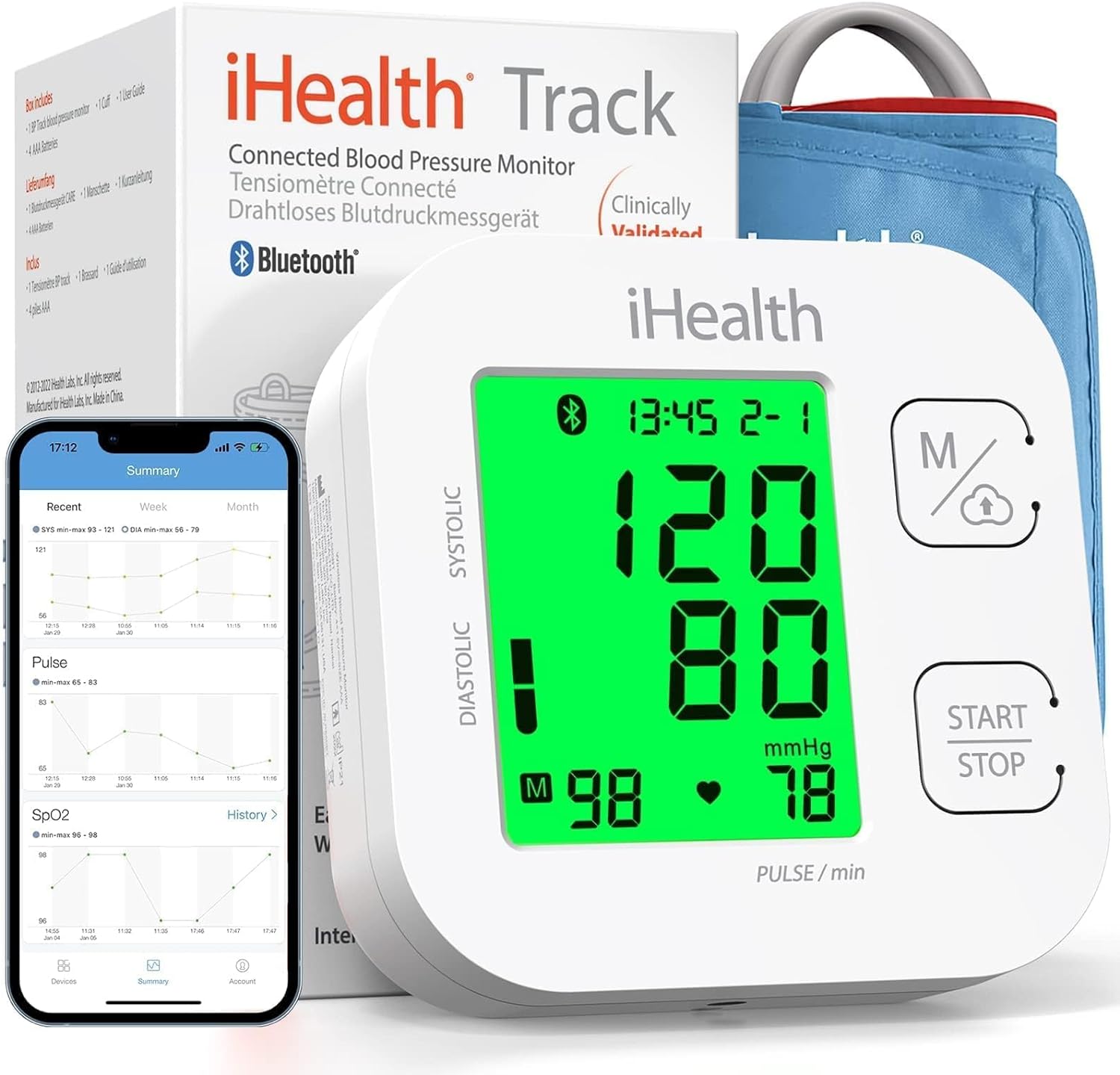 iHealth Smart Blood Pressure Monitor - Fits Wide Arms